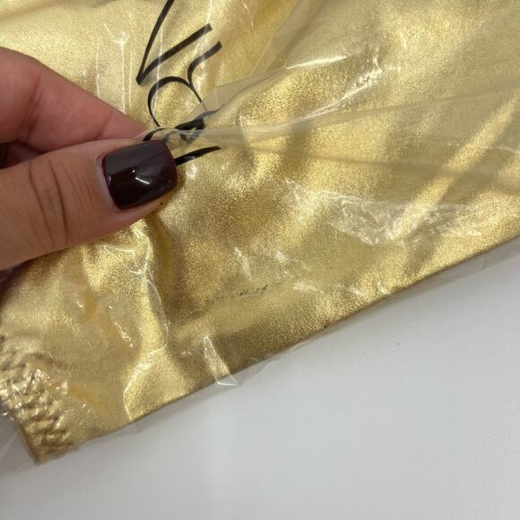 Norma Kamali | NWT Shane Metallic Gold Foil One Piece Bathing Suit Bodysuit - Picture 6 of 7